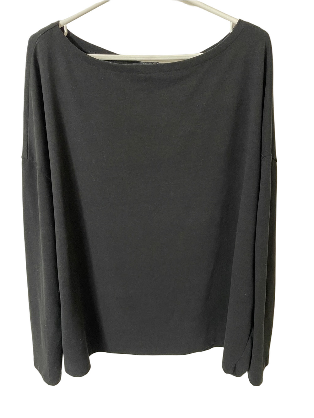 AllSaints Black Oversized Long-Sleeve Top Size Medium